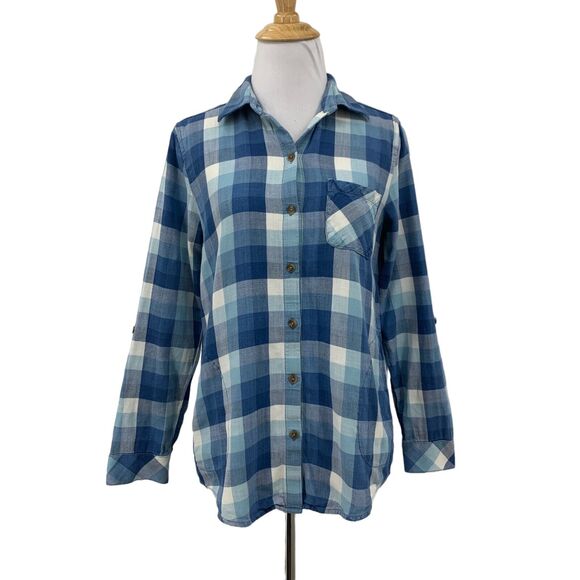 J. Jill Tops - J Jill Shirt Women XSP Extra Small Petite Blue Plaid Button Up Pocket *READ